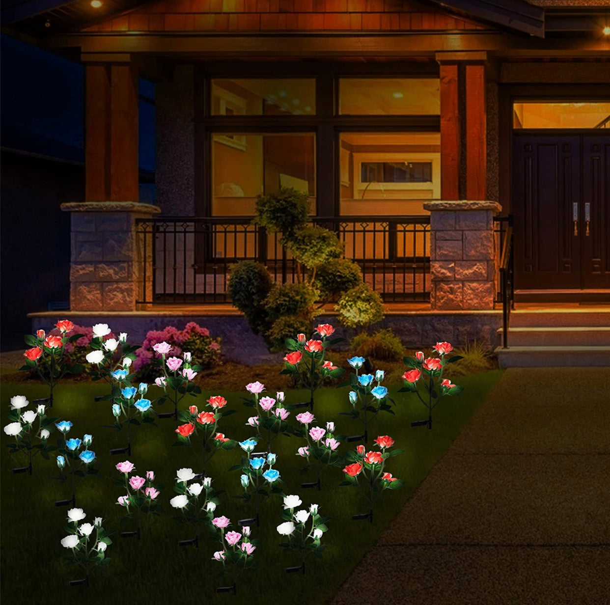 LuminaBloom - Solcelle-rosetter med LED (pakke med 2)