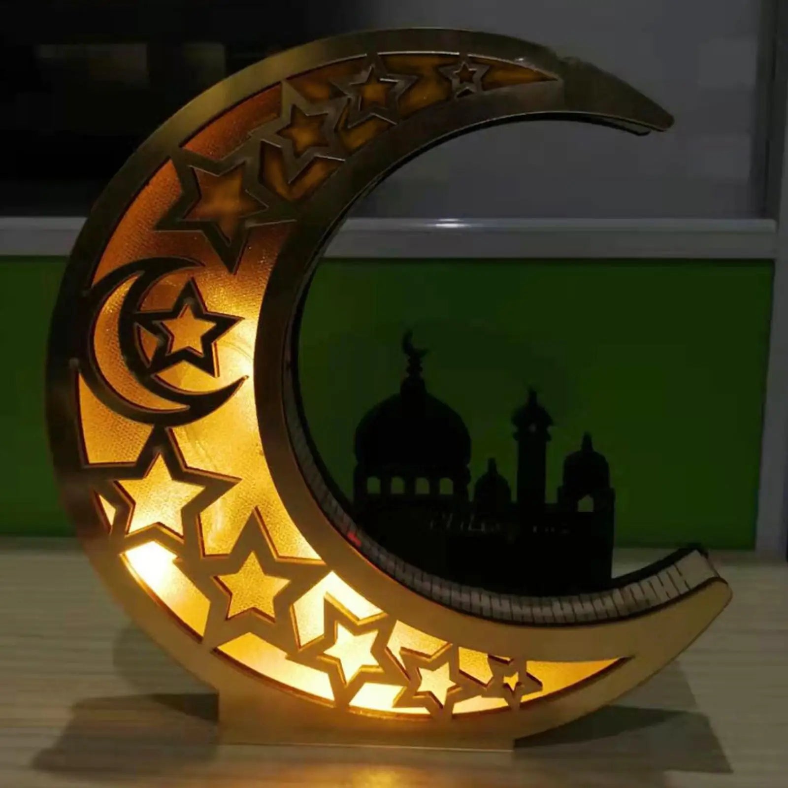 Maan-Geleide Lampe 30 cm med Varm Hvidt Lys til Ramadan og Eid Dekoration – Miljøvenlig og Nem at Installere-3
