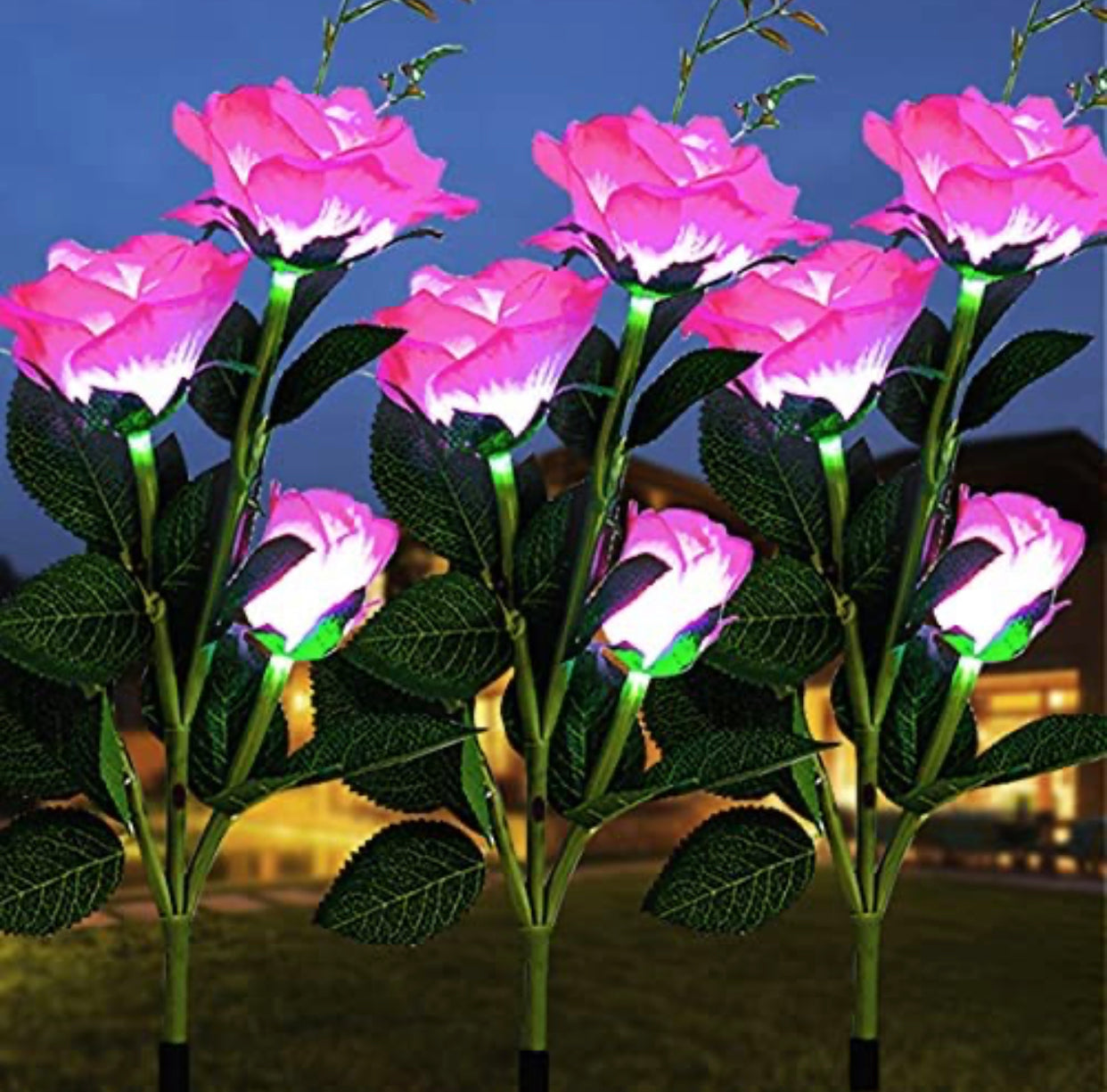 LuminaBloom - Solcelle-rosetter med LED (pakke med 2)