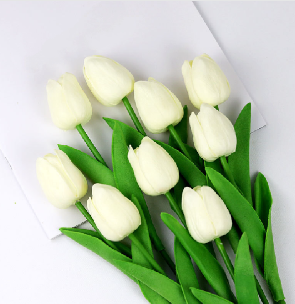 Kunstige Tulipaner Buket i Høj Kvalitet – Realistiske Falske Blomster til Bryllupper og Indretning-6