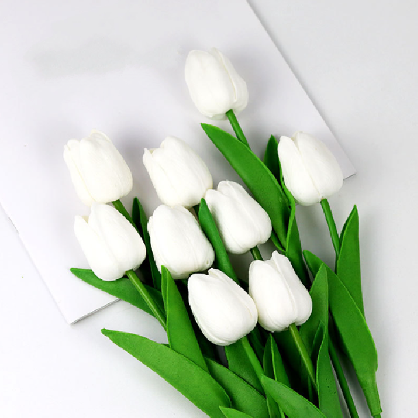 Kunstige Tulipaner Buket i Høj Kvalitet – Realistiske Falske Blomster til Bryllupper og Indretning-1