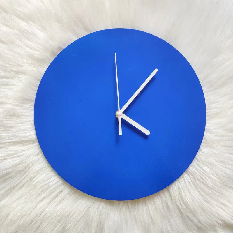 CobaltTick | Klassisk blåt geometrisk vægur - Moderne dekorativt design, minimalistisk vægdekoration