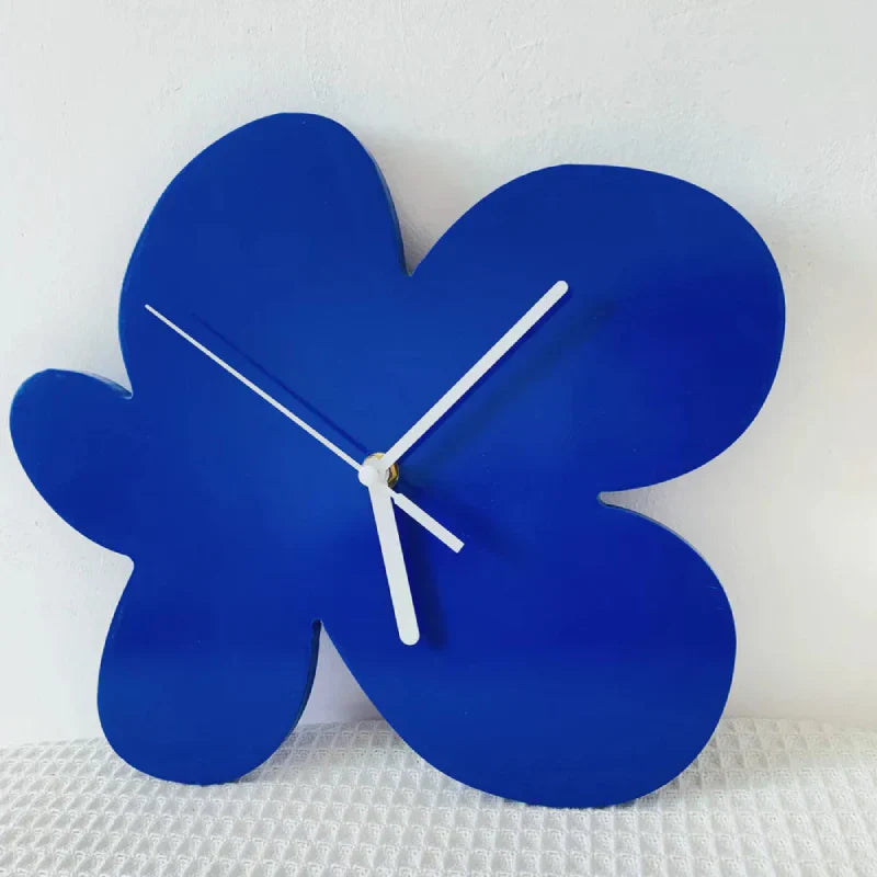 CobaltTick | Klassisk blåt geometrisk vægur - Moderne dekorativt design, minimalistisk vægdekoration