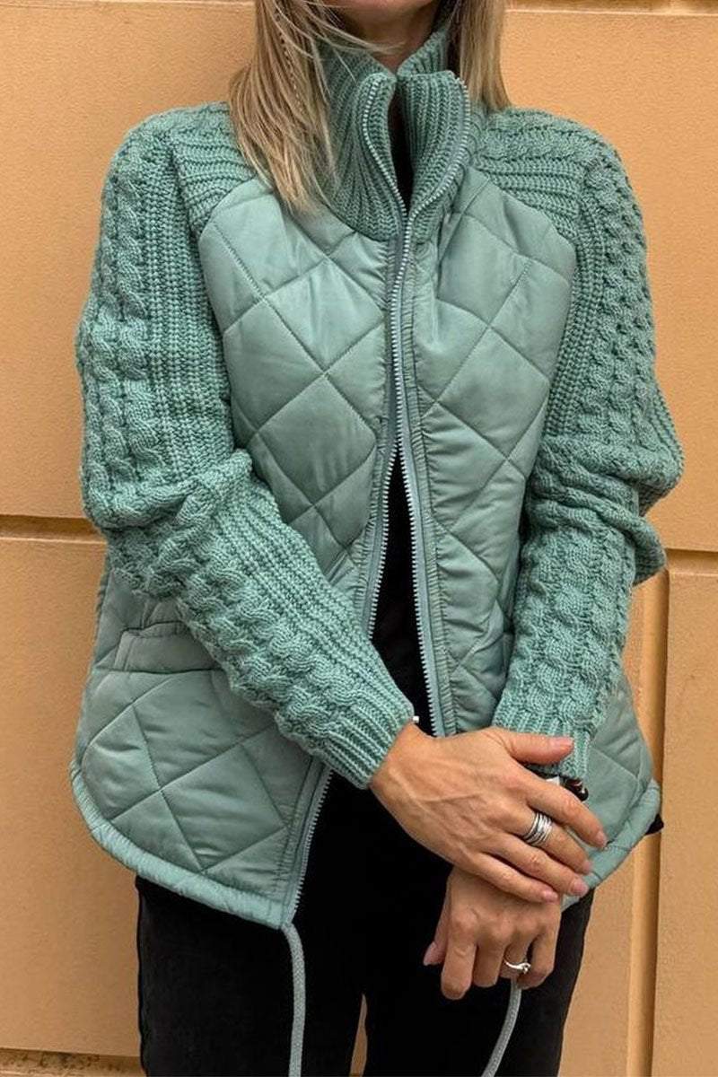 AutumnGlow - Varm og blød damejakke | Stilfuldt patchwork til varme efterårsdage