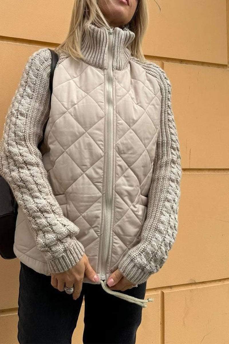 AutumnGlow - Varm og blød damejakke | Stilfuldt patchwork til varme efterårsdage