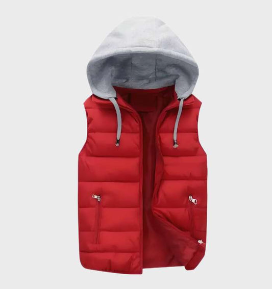 Stiluxe - Ærmeløs puffer-vest med hætte og lynlås | Stilfuld vest til ethvert outfit