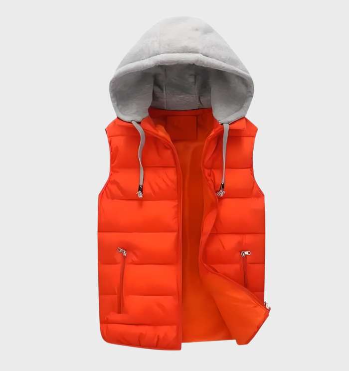 Stiluxe - Ærmeløs puffer-vest med hætte og lynlås | Stilfuld vest til ethvert outfit