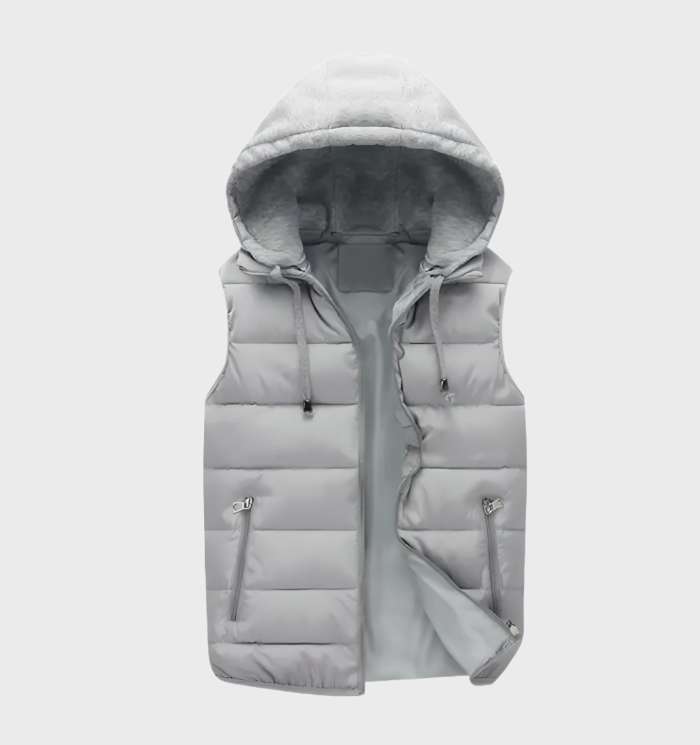 Stiluxe - Ærmeløs puffer-vest med hætte og lynlås | Stilfuld vest til ethvert outfit
