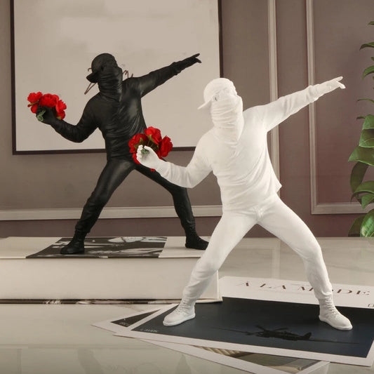 UrbanArt - Banksy flower rioters | Vægkunst til moderne æstetik