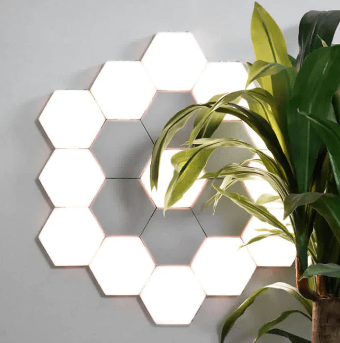 Modulære Hexagonale Væglampe med Berøringssensor og Justerbar Lysstyrke – Kreativ LED Vægdekoration-4