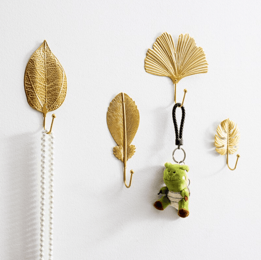 LuxeHook | Nordic Golden Leaf vægkrog