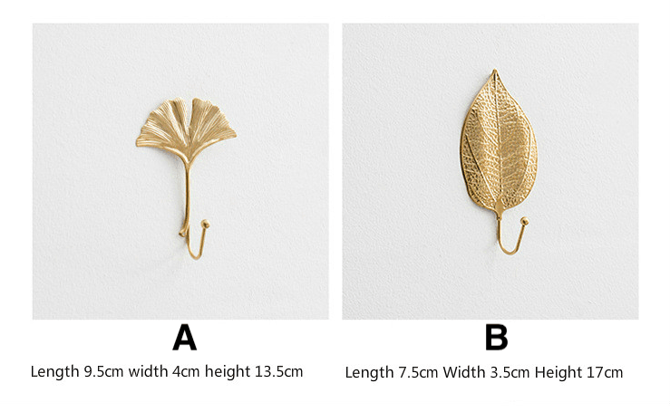 LuxeHook | Nordic Golden Leaf vægkrog