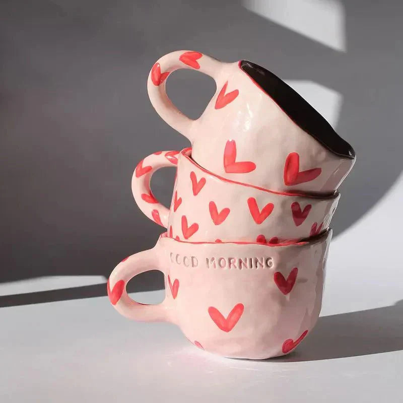 HerzMoment - Keramisk kaffekrus med hjertemotiv