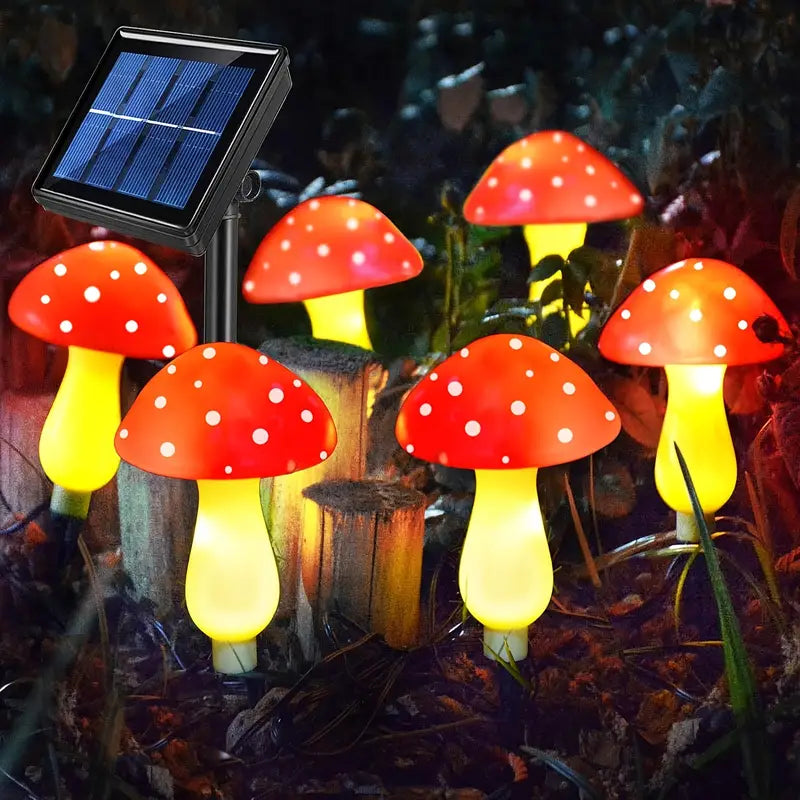 Variant image for Moderne Solarlampe i Paddestelform – Vandtæt Havebelysning med 8 Lysindstillinger og Solenergi, Sæt af 6, 8 eller 12-4