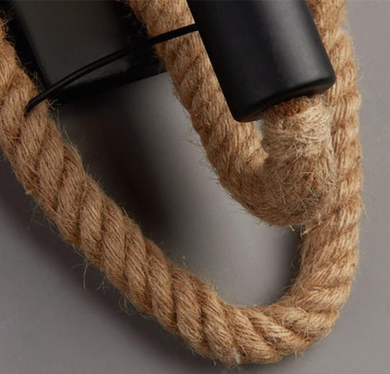 TwineLuxe - Vintage Rope Wall Light - Jern- og rebdesign i industriel stil