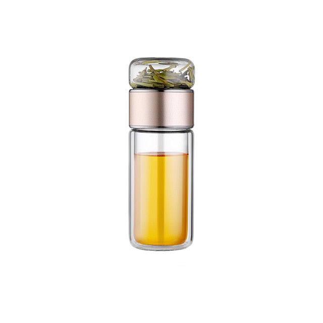 SteepEase - 2-i-1 stor dobbelt teflaske af glas