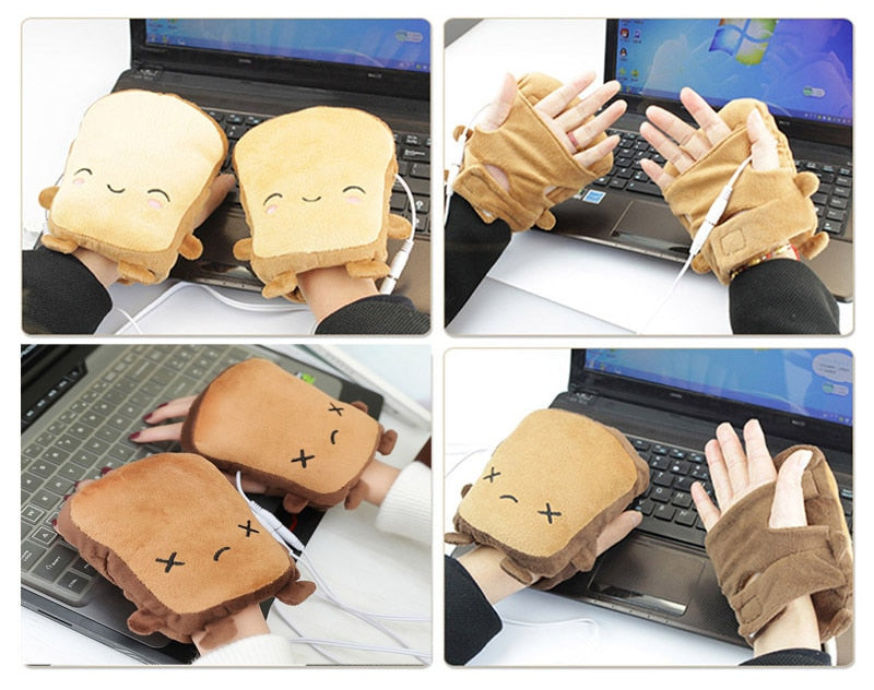 WarmBuddy - Toast Shape fingerløse håndvarmerhandsker