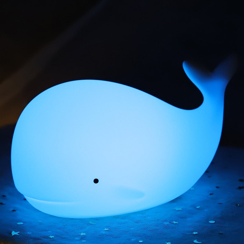 Sød Hval Natlampe til Børn med Farveskift og Berøringssensor – LED Natlampe til Børneværelset-4