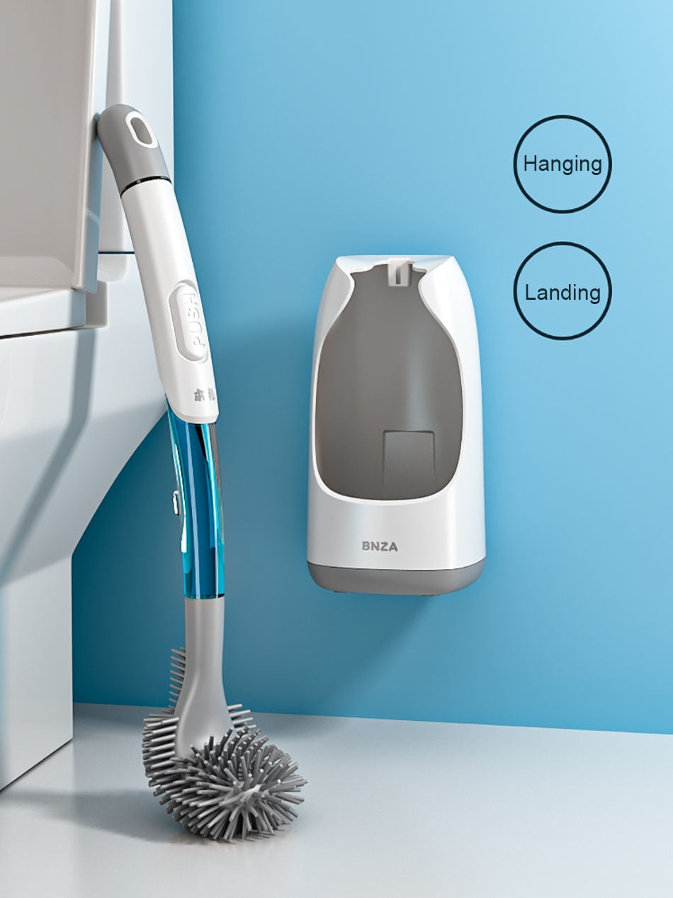 SaniClean - 2-i-1 sæbedispenser toiletbørste
