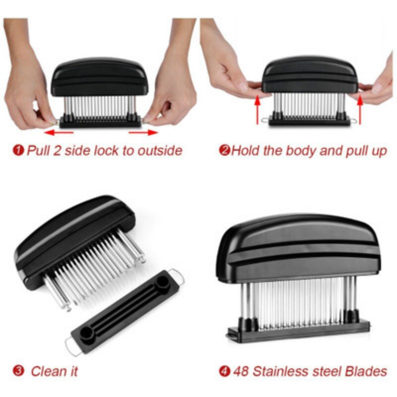 TenderMaster - Kødrulle i rustfrit stål - Heavy-Duty, Easy Grip, køkkenredskaber