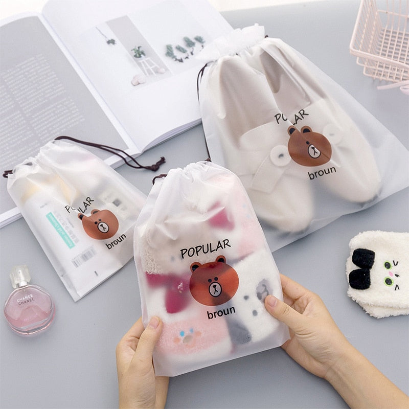 Transparent Organizer Deluxe – Sæt med 3 Opbevaringsposer til Makeup, Undertøj og Sko – Vandafvisende og Holdbart Design-2
