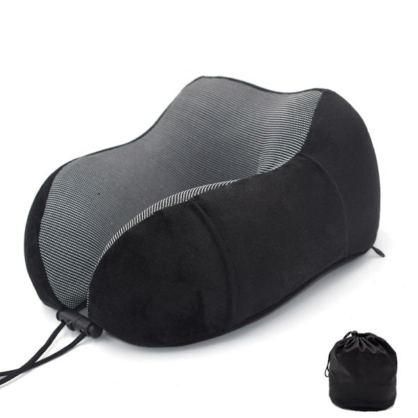 Variant image for Ergonomisk Nekkussen i Blødt Fløjl med Opbevaringspose – Kompakt Rejsekomfort, 28 x 14 x 30 cm, Letvægt 0,5 kg-4