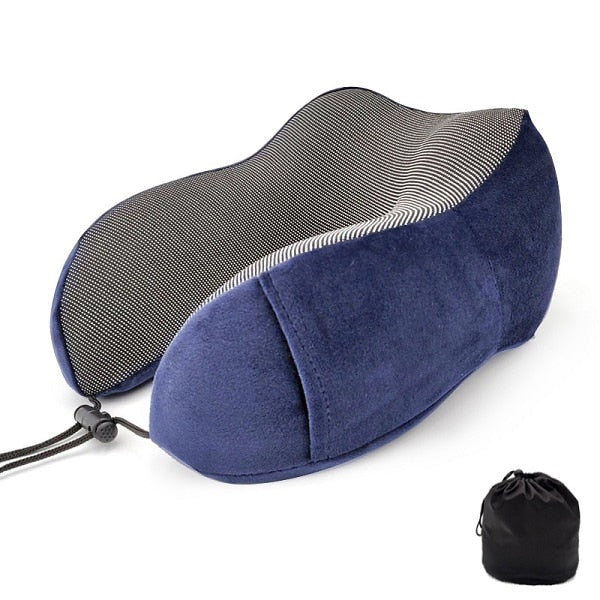 Variant image for Ergonomisk Nekkussen i Blødt Fløjl med Opbevaringspose – Kompakt Rejsekomfort, 28 x 14 x 30 cm, Letvægt 0,5 kg-5