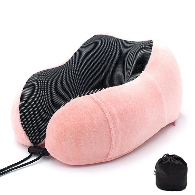 Variant image for Ergonomisk Nekkussen i Blødt Fløjl med Opbevaringspose – Kompakt Rejsekomfort, 28 x 14 x 30 cm, Letvægt 0,5 kg-3