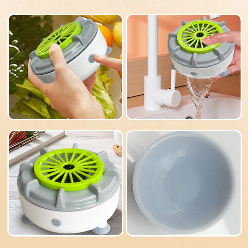 PureSpin Frugt- & Grøntsagsrenser | Kemikaliefri Hygiejne | USB Opladning | ABS & Silikone