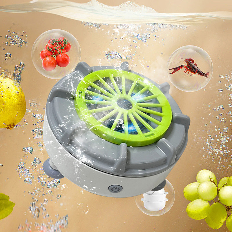 PureSpin Frugt- & Grøntsagsrenser | Kemikaliefri Hygiejne | USB Opladning | ABS & Silikone
