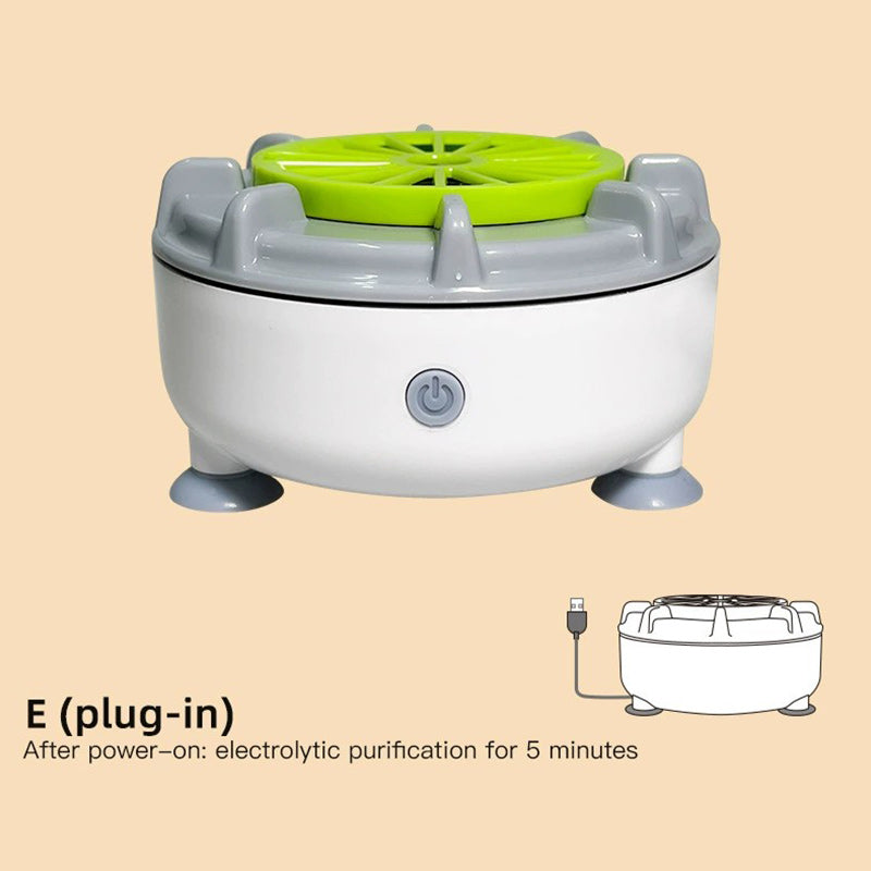 PureSpin Frugt- & Grøntsagsrenser | Kemikaliefri Hygiejne | USB Opladning | ABS & Silikone