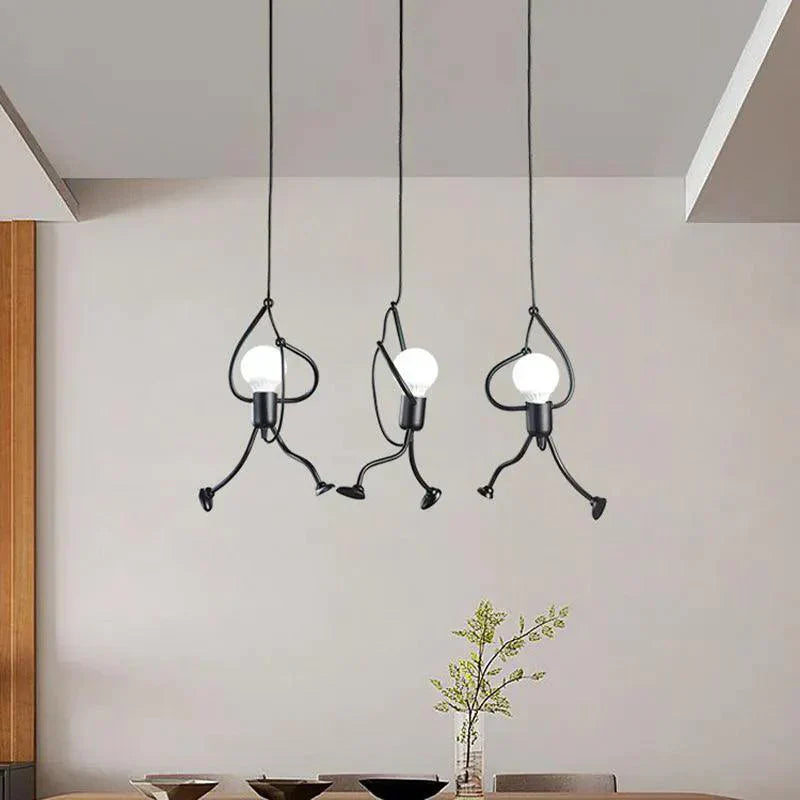 CeilingArt - Stick Man loftslampe - Kreativt LED-design, justerbart metallys