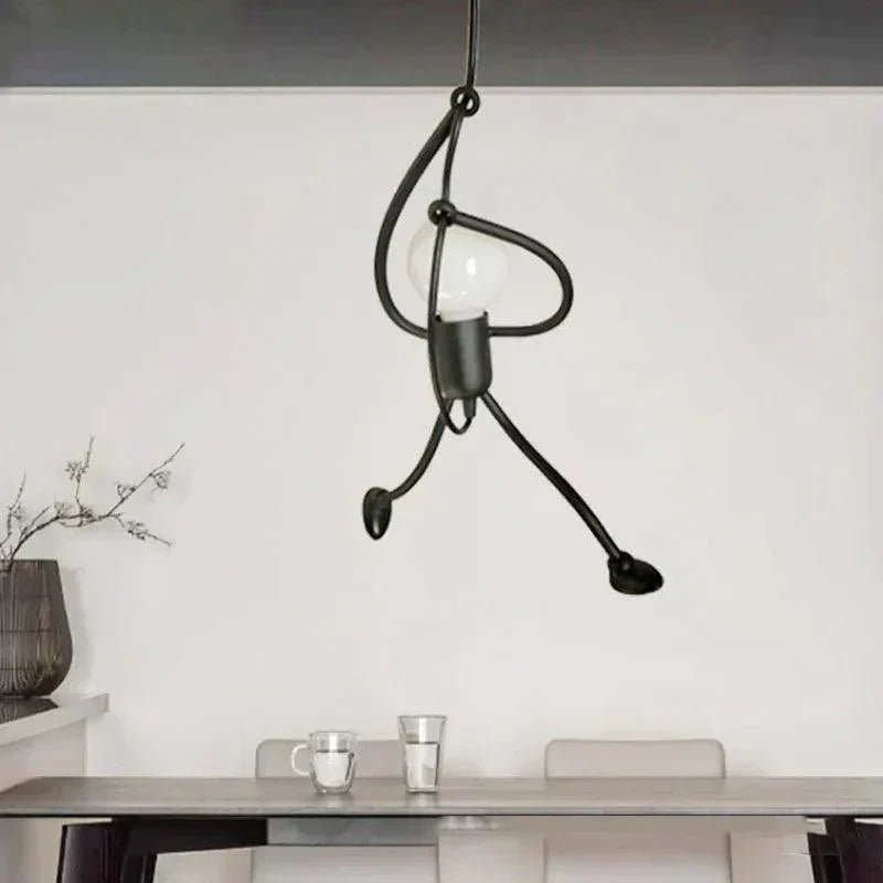 CeilingArt - Stick Man loftslampe - Kreativt LED-design, justerbart metallys