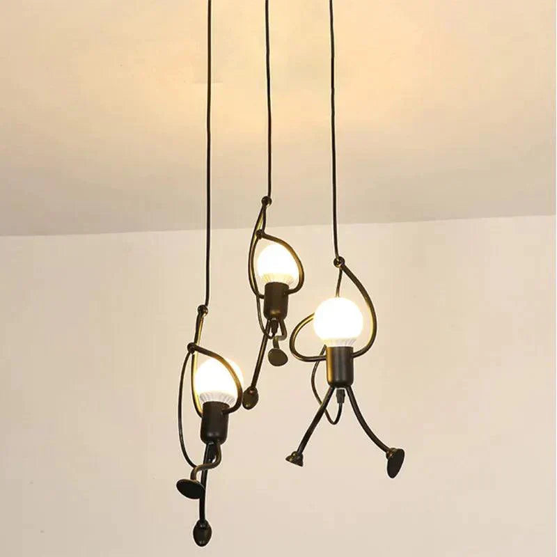 CeilingArt - Stick Man loftslampe - Kreativt LED-design, justerbart metallys