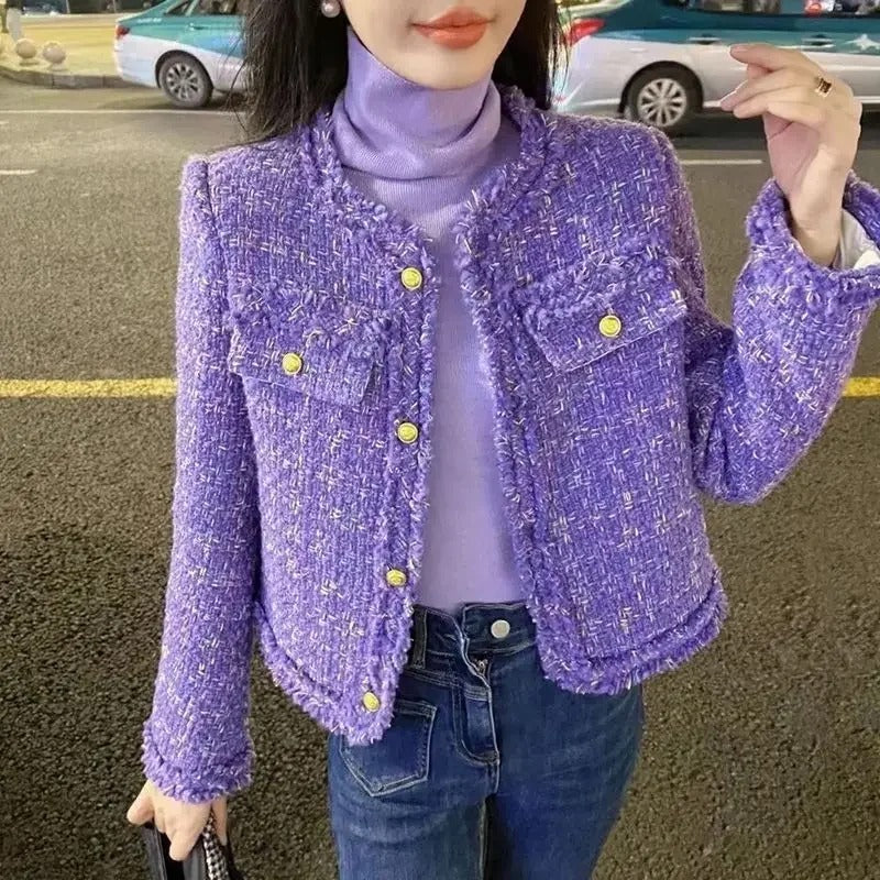 Purple - Fashion chunky pelsfrakke | Ultimativ komfort og iøjnefaldende stil