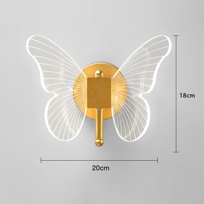 Moderne Vlinder Hængelampe med Justerbare Lysindstillinger – Elegant LED Belysning i Guld og Akryl, Dimmable Design-6