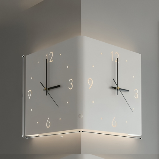 DuoTime - Elegant dobbeltsidet vægur med belysning