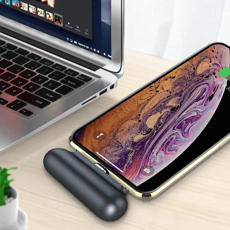 Bærbar Magnetisk Powerbank 2600mAh med USB-C, Micro USB og iOS Kompatibilitet – Letvægts Oplader til Rejser-3