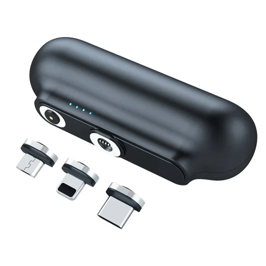 Bærbar Magnetisk Powerbank 2600mAh med USB-C, Micro USB og iOS Kompatibilitet – Letvægts Oplader til Rejser-1