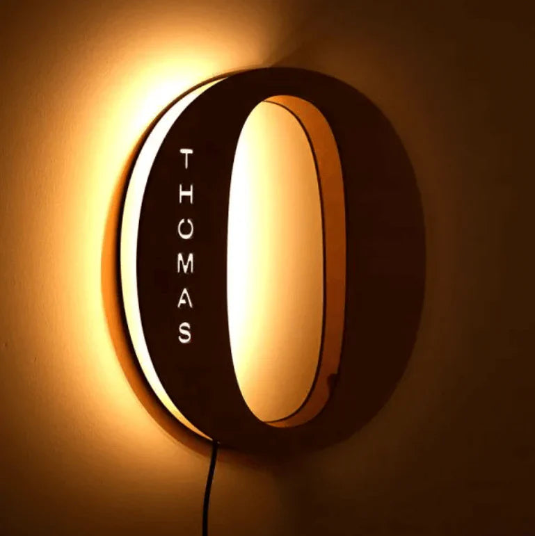 Personlig LED Natlampe til Børn med Blødt Lys og Initialer – Miljøvenligt Vægmonteret Design-4