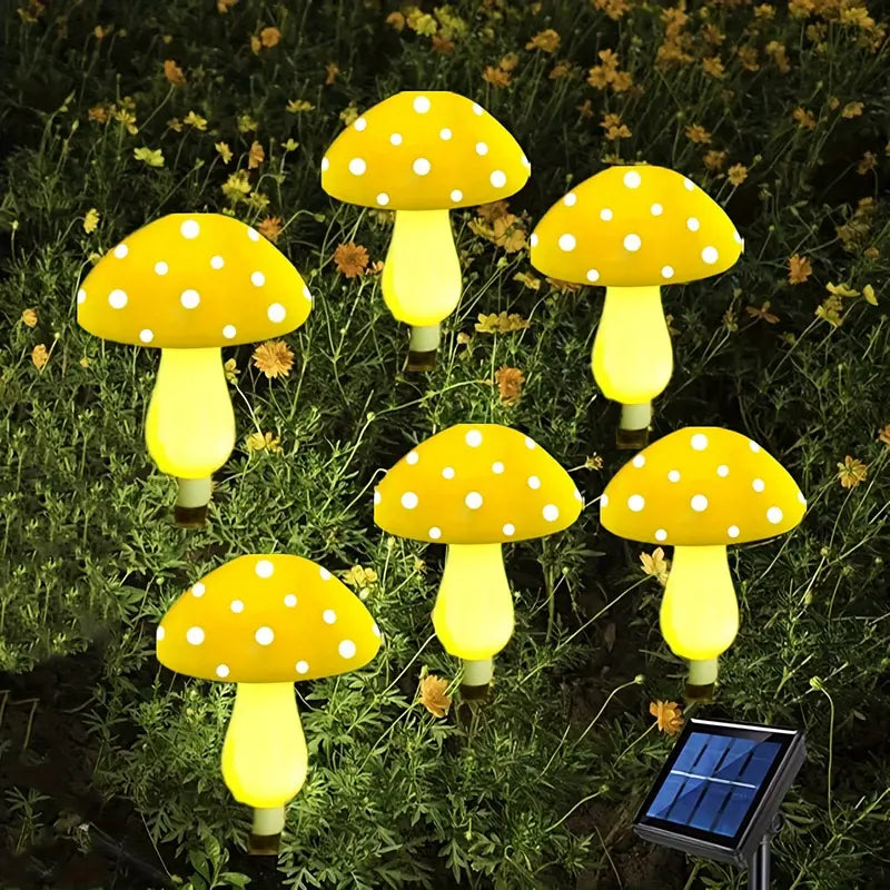 Variant image for Moderne Solarlampe i Paddestelform – Vandtæt Havebelysning med 8 Lysindstillinger og Solenergi, Sæt af 6, 8 eller 12-7